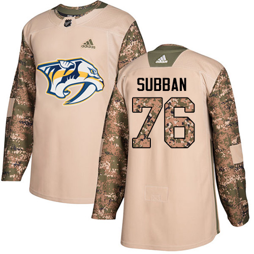 Adidas Predators #76 P.K Subban Camo Authentic Veterans Day Stitched Youth NHL Jersey